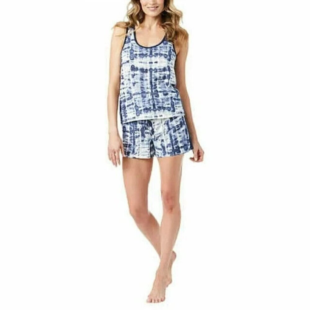 Lucky Brand Super Soft Tie Dye Print Tank And Shorts Lounge Pajama Set L